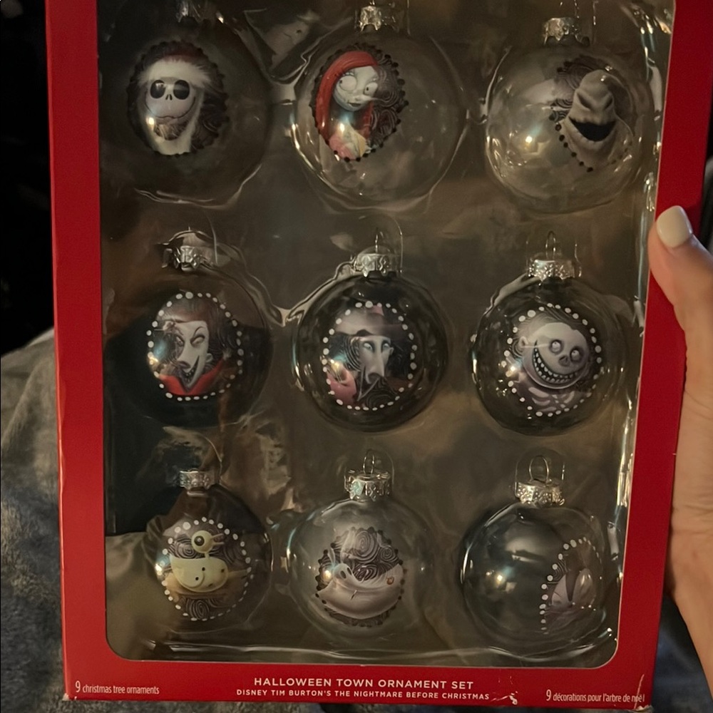 Disney Black and Silver Holiday Ornaments Set